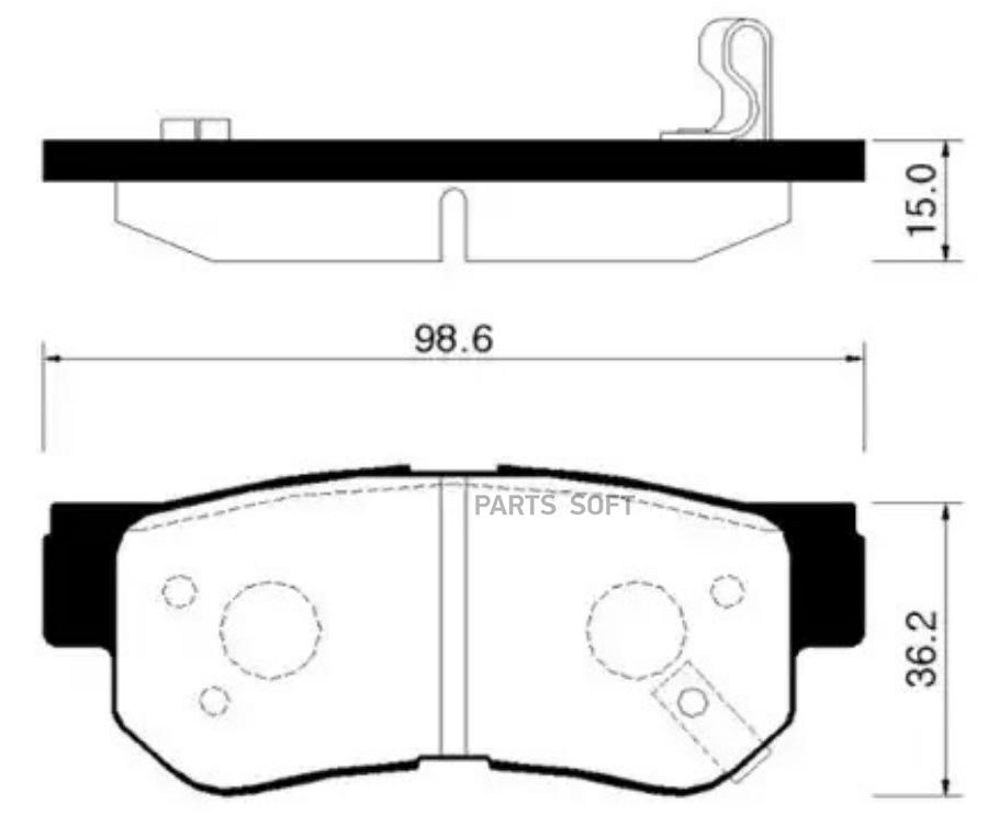 

Колодки тормозные дисковые задн HYUNDAI: SANTA FE 00-06, SONATA 98-09, TRAJET 00-, TUCSON