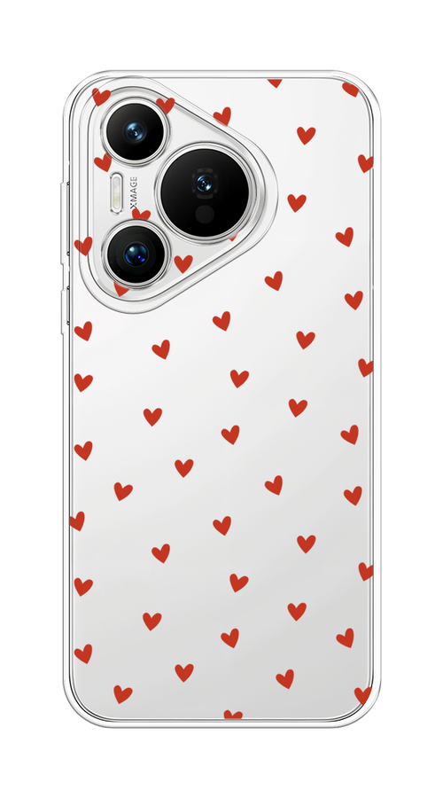 

Чехол на Huawei Pura 70 "Red hearts", Красный;прозрачный, 6124050-1