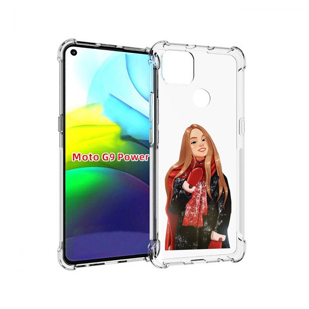 

Чехол MyPads Новогодний-зимний-арт женский для Motorola Moto G9 Power, Прозрачный, Tocco