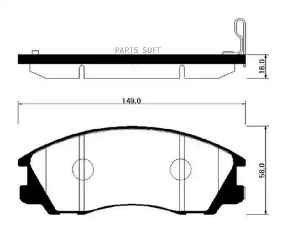 

Колодки тормозные дисковые передн HYUNDAI: TERRACAN (17 inch) 01- () 1шт HSB HP0022