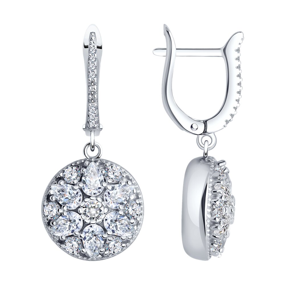 

Серьги подвески из серебра SOKOLOV 94026255-91, фианит, 94026255-91