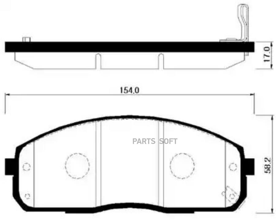 

Колодки тормозные дисковые передн передн. HYUNDAI: H1, STAREX 97-06