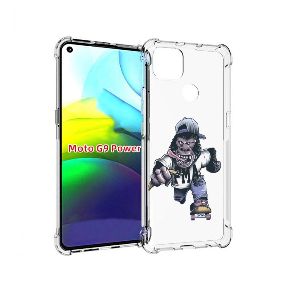 

Чехол MyPads Обезьяна на скейте для Motorola Moto G9 Power, Прозрачный, Tocco