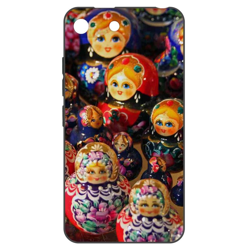 

Чехол-накладка Krutoff Soft Case Матрешка для Itel A25, Черный