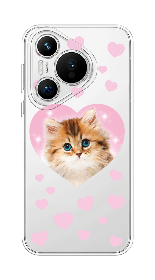 

Чехол на Huawei Pura 70 "Котенок в сердце", Розовый;оранжевый;белый;прозрачный, 6124050-1