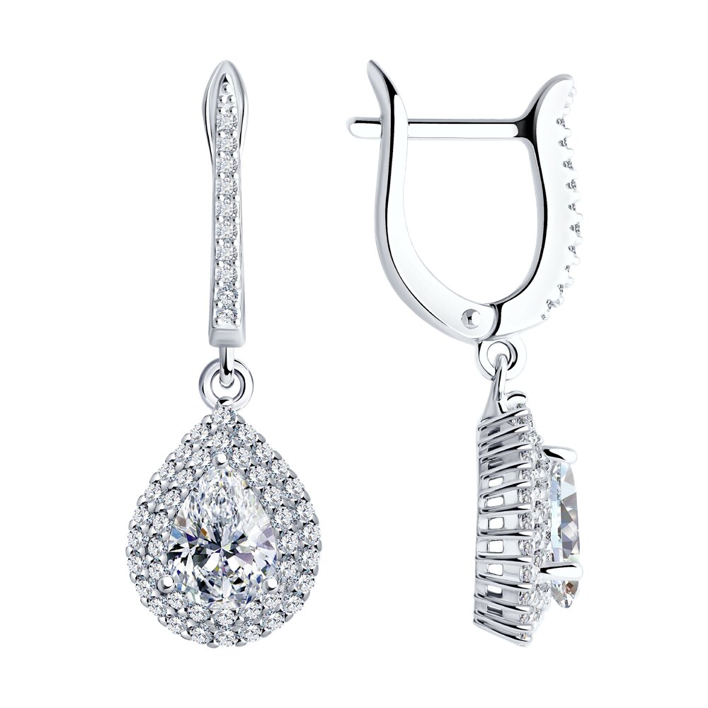 

Серьги подвески из серебра SOKOLOV 94026267-91, фианит, 94026267-91