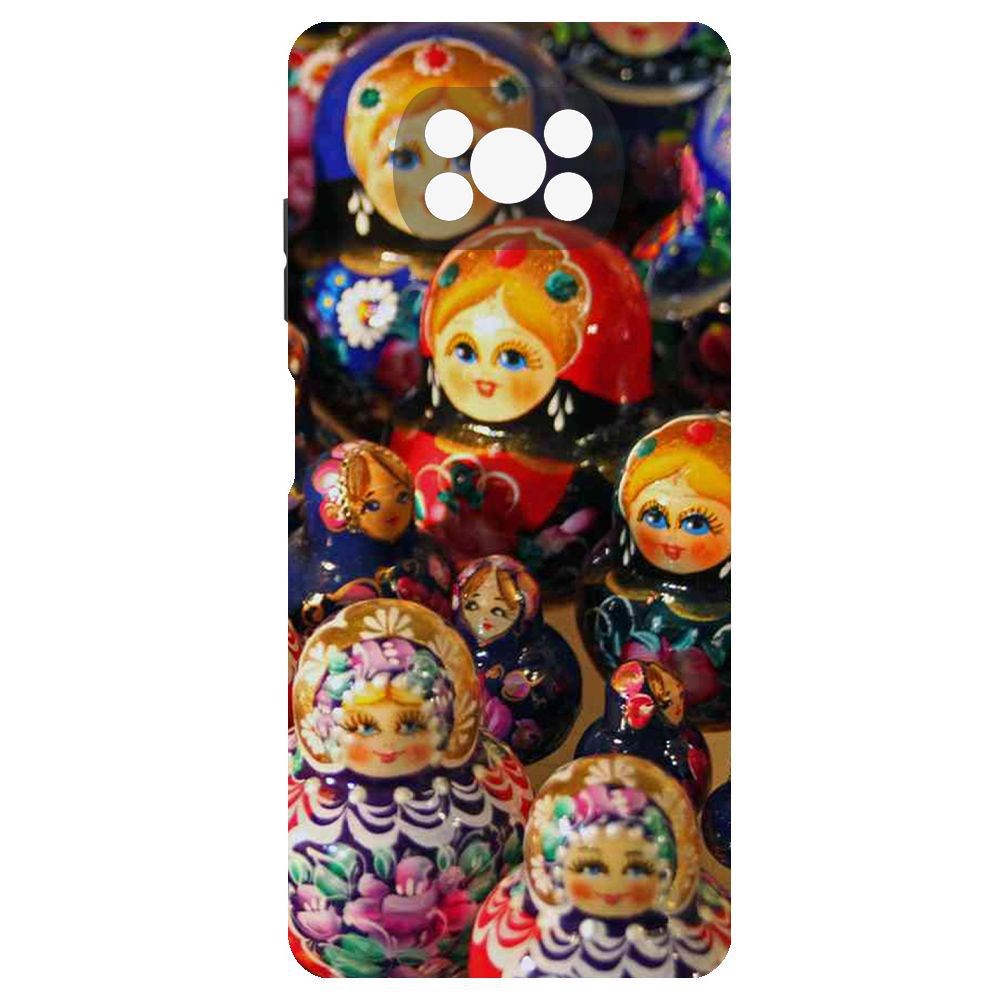 

Чехол-накладка Krutoff Soft Case Матрешка для Poco X3 Pro, Черный