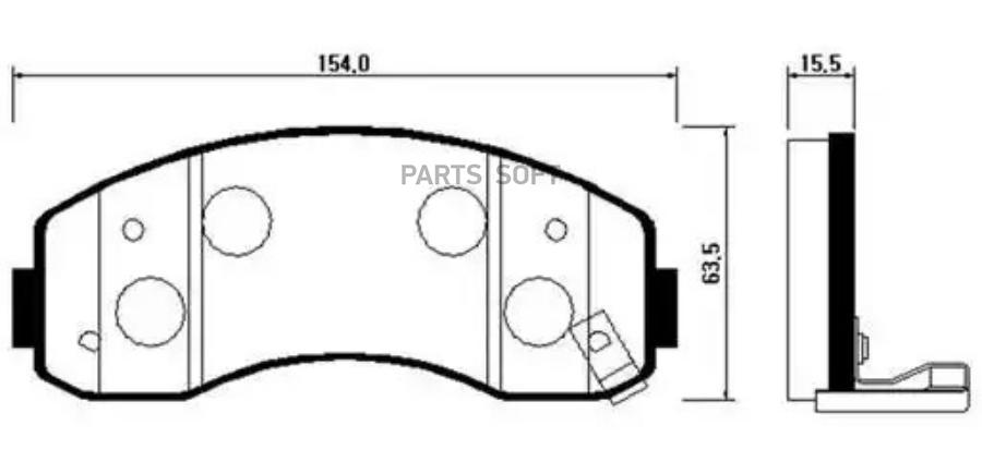 

Колодки тормозные дисковые передн KIA: BONGO, K2500, K2700 () 1шт HSB HP1014