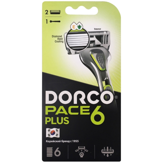 

Бритвенный станок DORCO PACE 6 PLUS станок + 2 кассеты