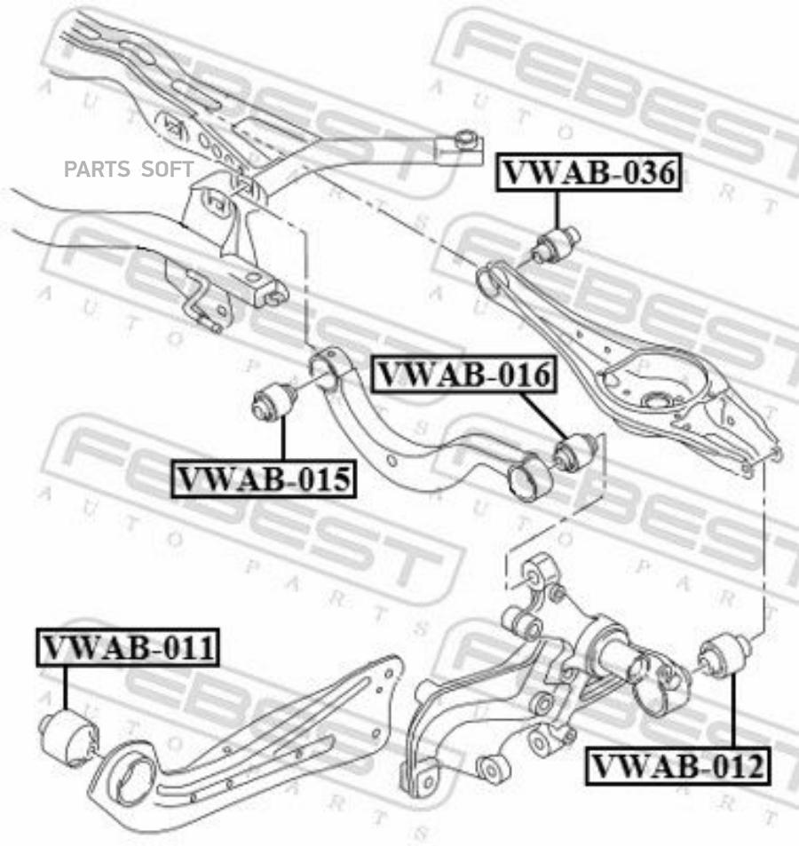 

FEBECT VWAB-036 Сайлентблок заднего поперечного рычага