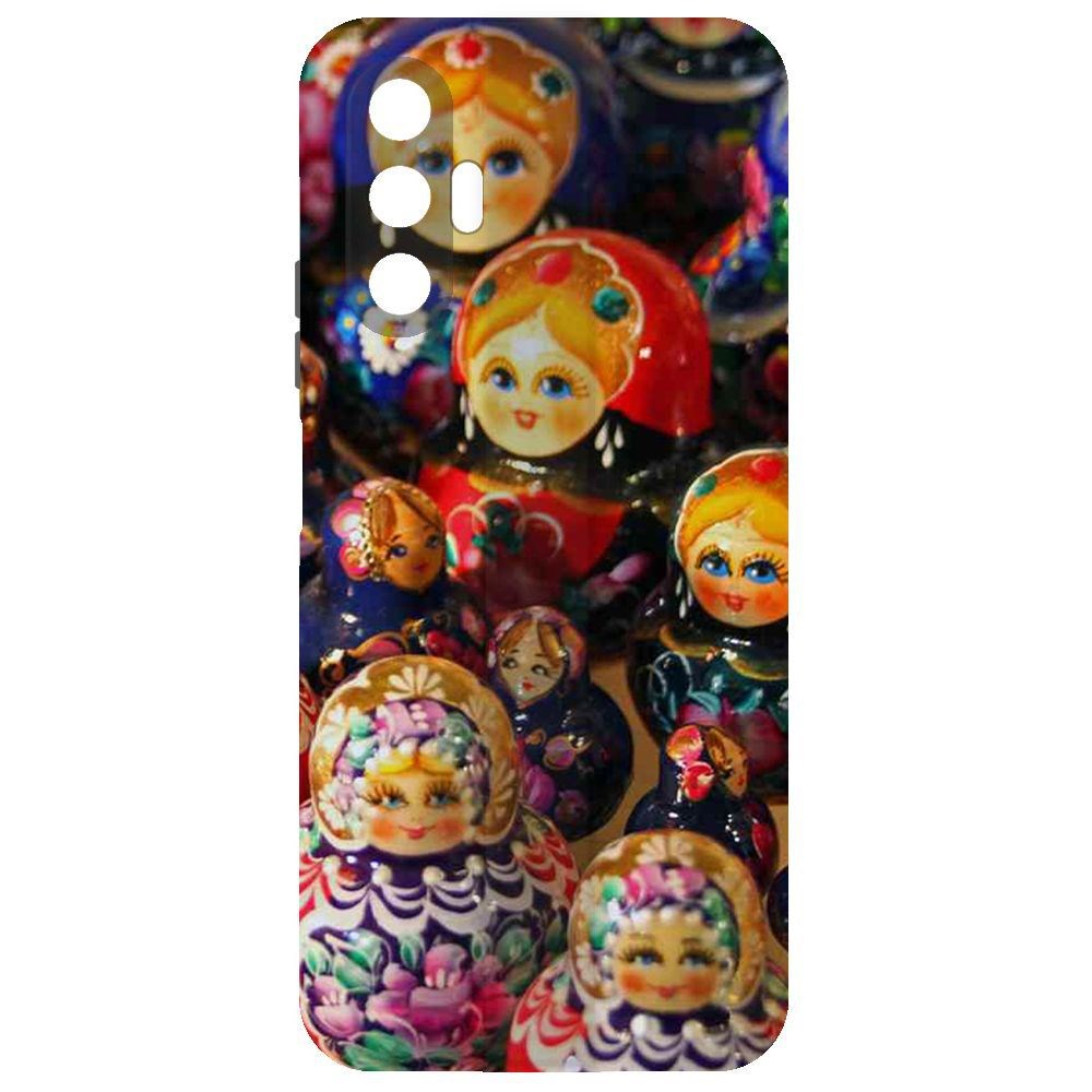 

Чехол-накладка Krutoff Soft Case Матрешка для Tecno Pova 3, Черный