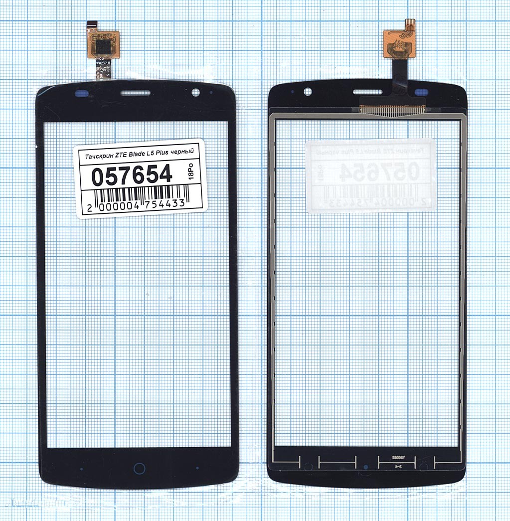 

Сенсорное стекло (тачскрин) для ZTE Blade L5 Plus черное, Черный, для ZTE Blade L5 Plus