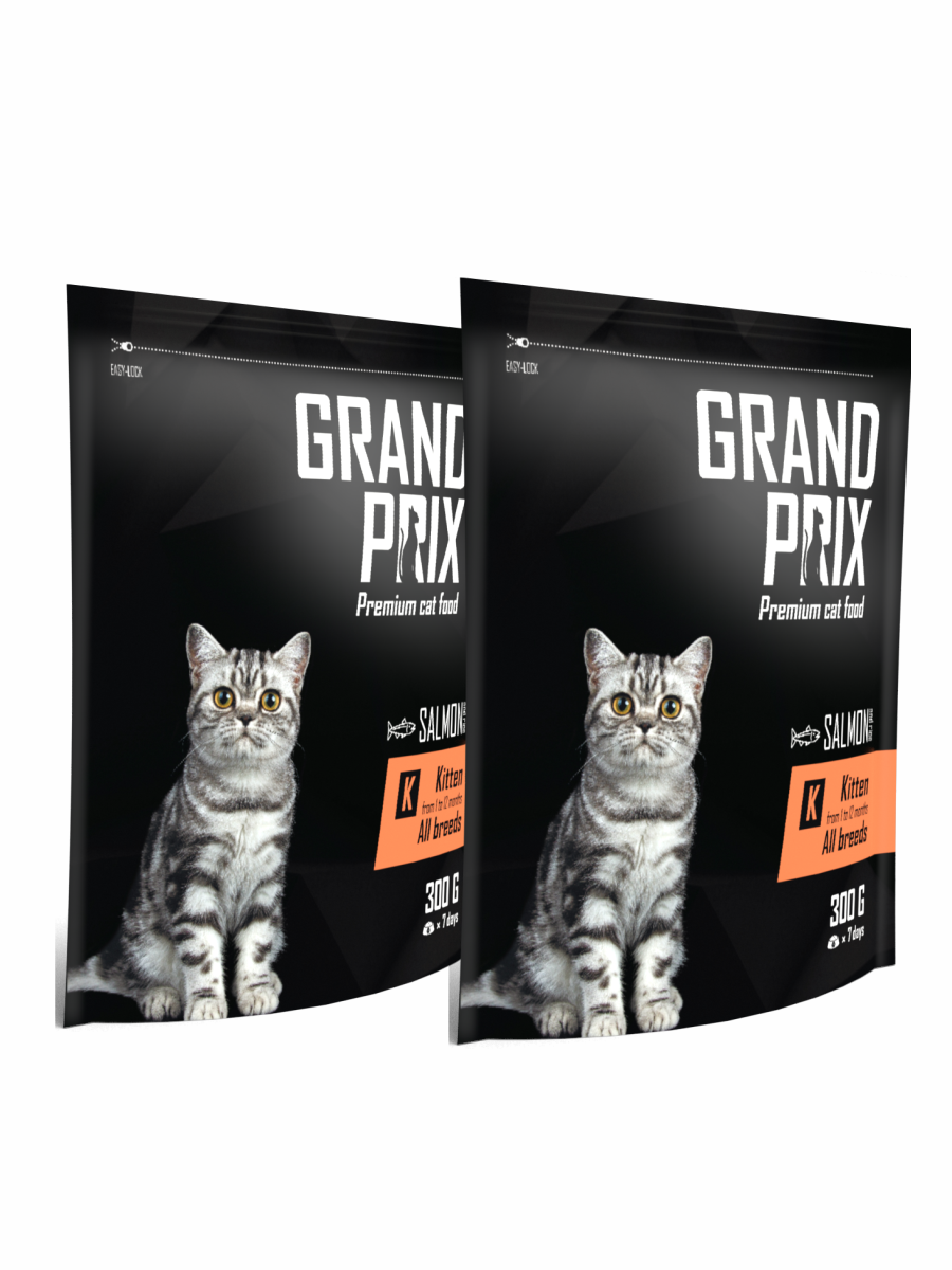 фото Сухой корм для кошек grand prix, лосось, 2шт, 0.3кг