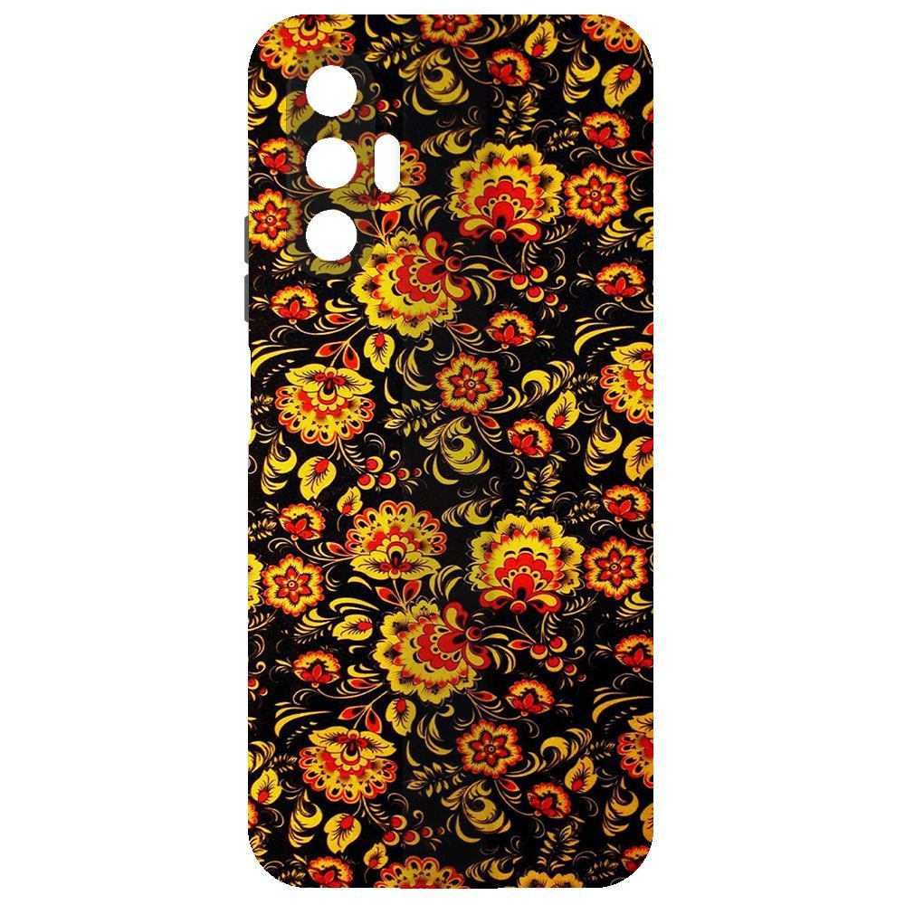 

Чехол-накладка Krutoff Soft Case Хохлома для Tecno Pova 3, Черный