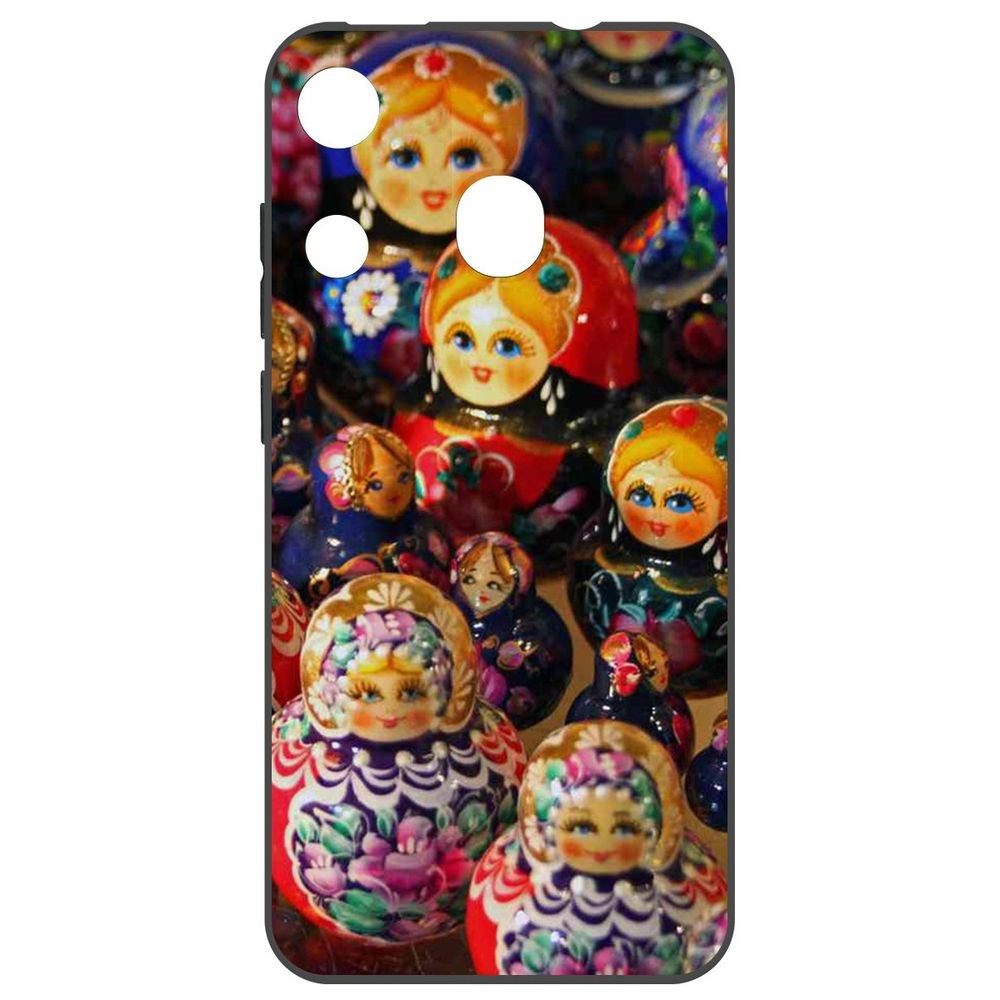 

Чехол-накладка Krutoff Soft Case Матрешка для Itel A27, Черный