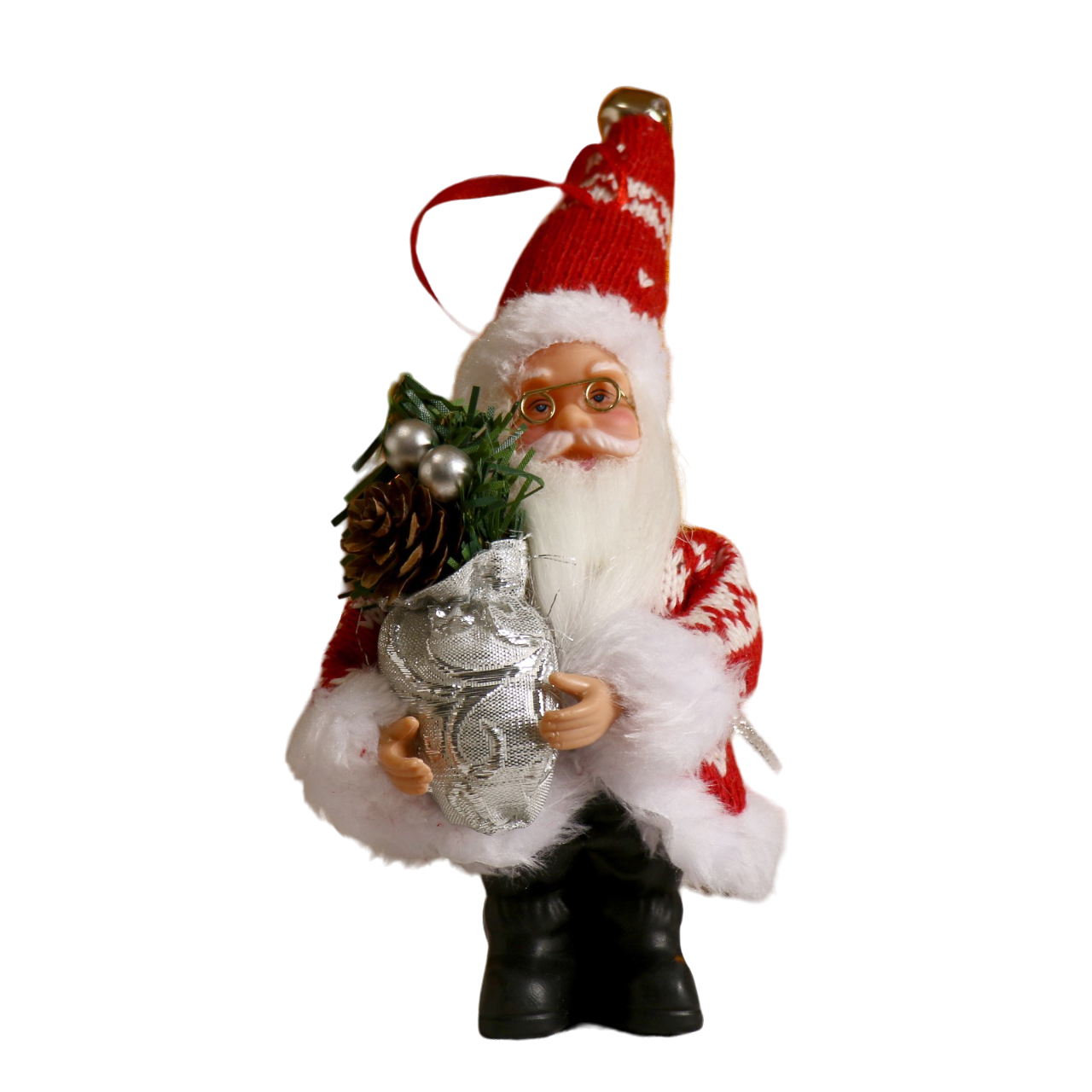 Новогодняя фигурка Зимнее волшебство Дед Мороз в шубке с мешком Р00012810 1 шт.