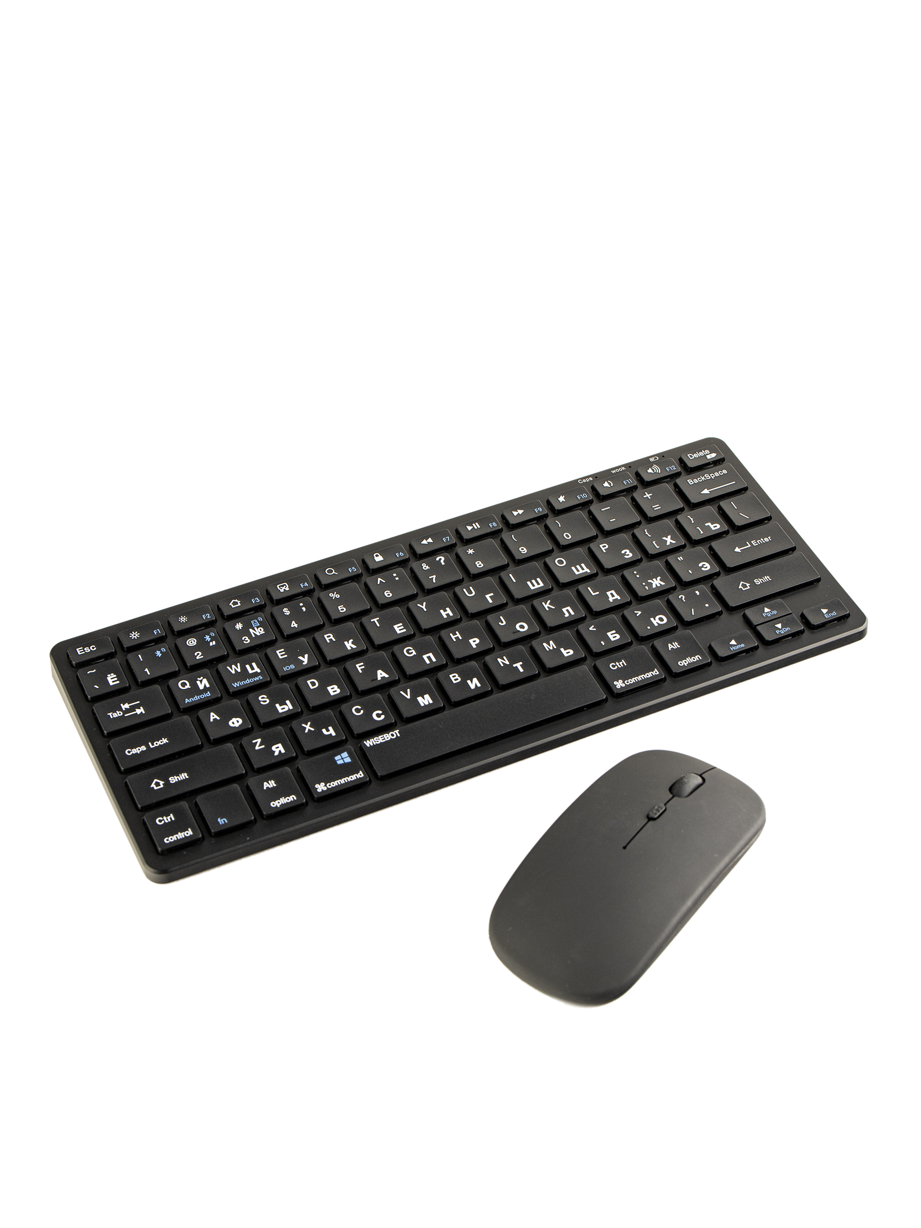 Комплект беспроводная клавиатура и мышь WISEBOT черный (10621)