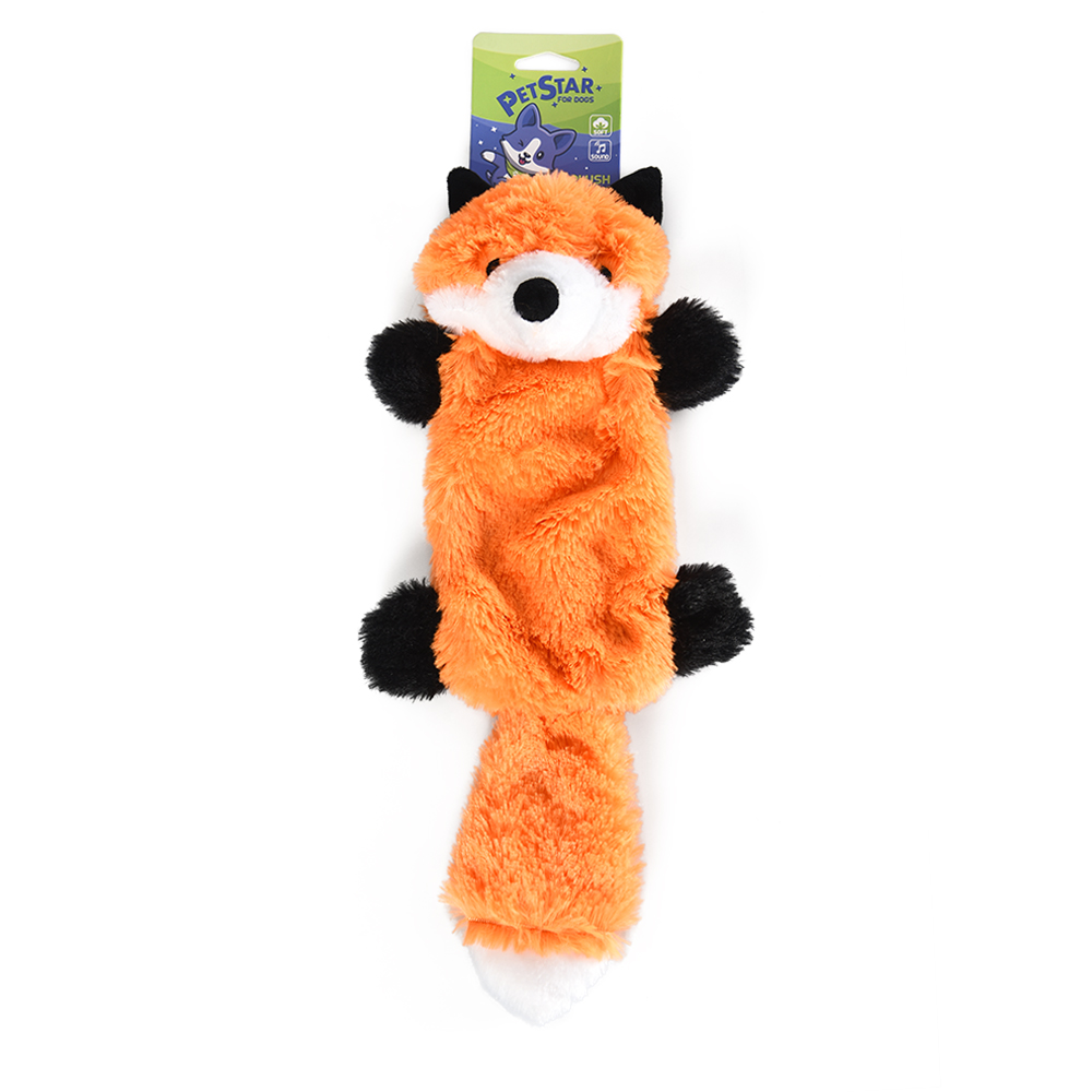 

Игрушка для собак PET STAR Лиса с пищалкой, плюшевая, 17х39см, Лиса