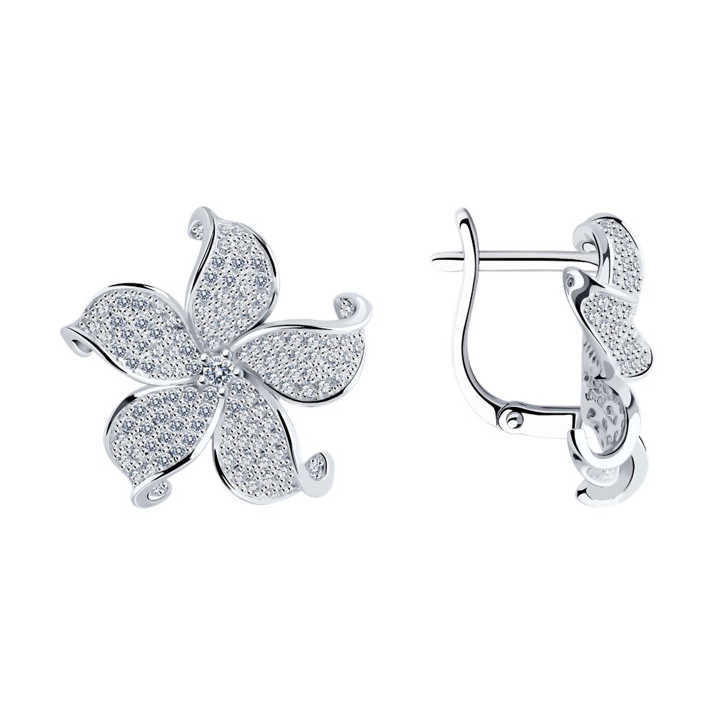 

Серьги из серебра SOKOLOV 94026272-91, фианит, 94026272-91