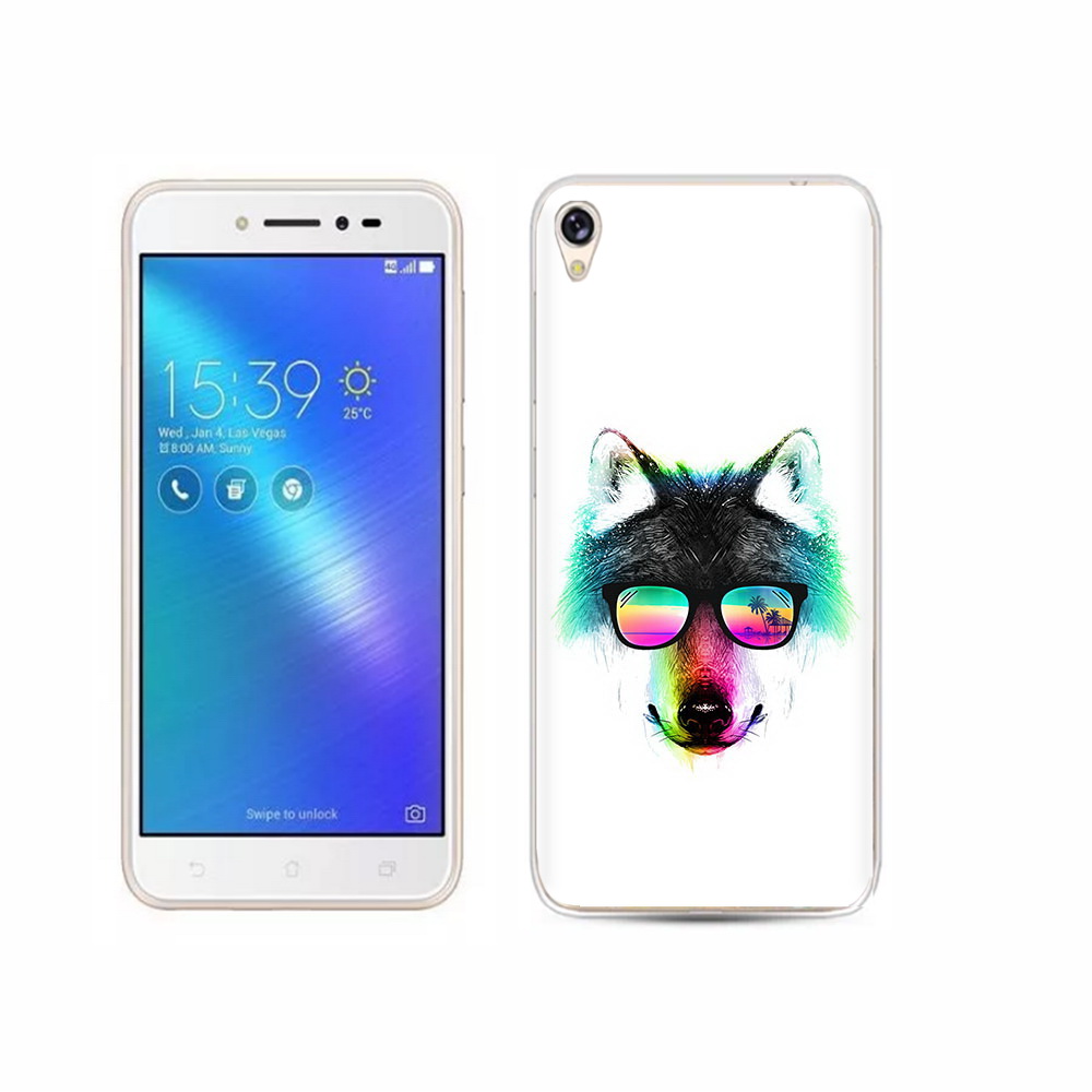 Чехол MyPads Tocco для Asus ZenFone Live (ZB501KL) радужный волк