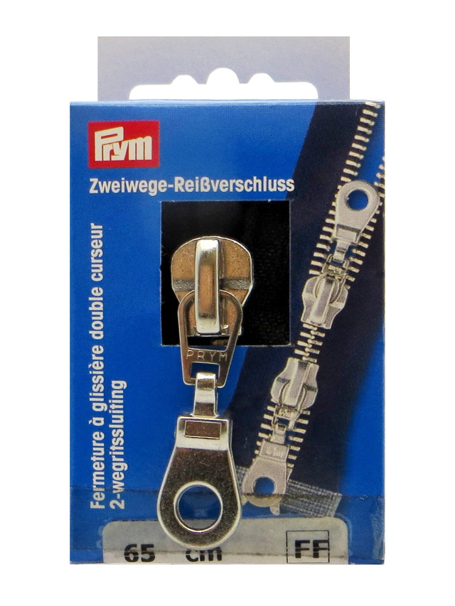 

Молния металлическая Prym дл. 65 см FF col. 000 1шт (2 бегунка)