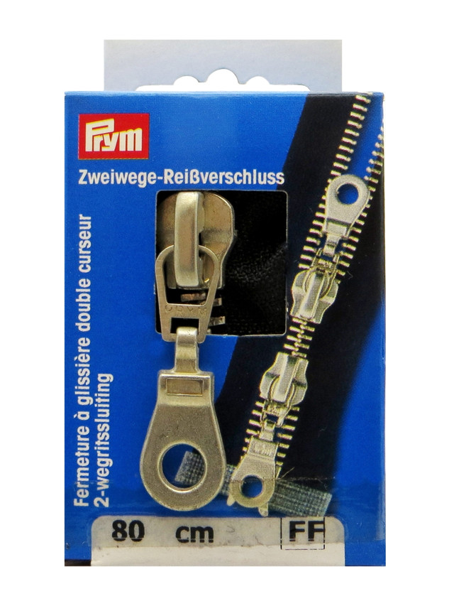 

Молния металлическая Prym дл. 80 см FF col. 000 1 штука (2 бегунка)