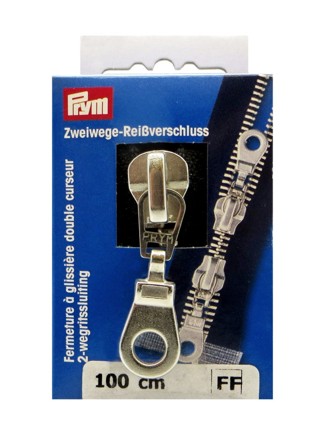 

Молния металлическаz Prym дл. 100 см FF col. 000 1шт (2 бегунка)