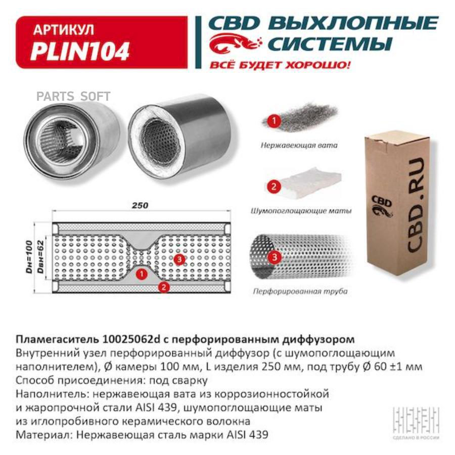 

Пламегаситель 10025062d с перфорированным диффузором, из Нерж.стали. .