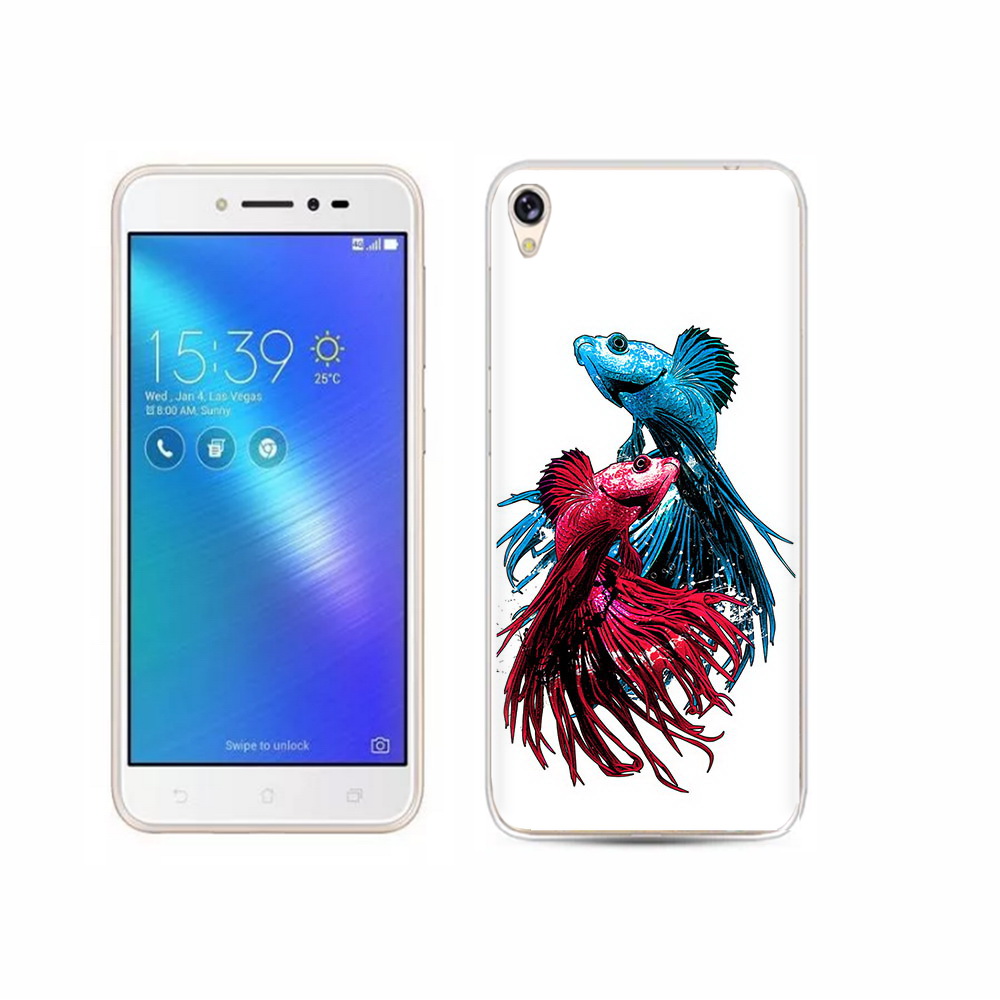 

Чехол MyPads Tocco для Asus ZenFone Live (ZB501KL) рыбы петушки, Прозрачный, Tocco