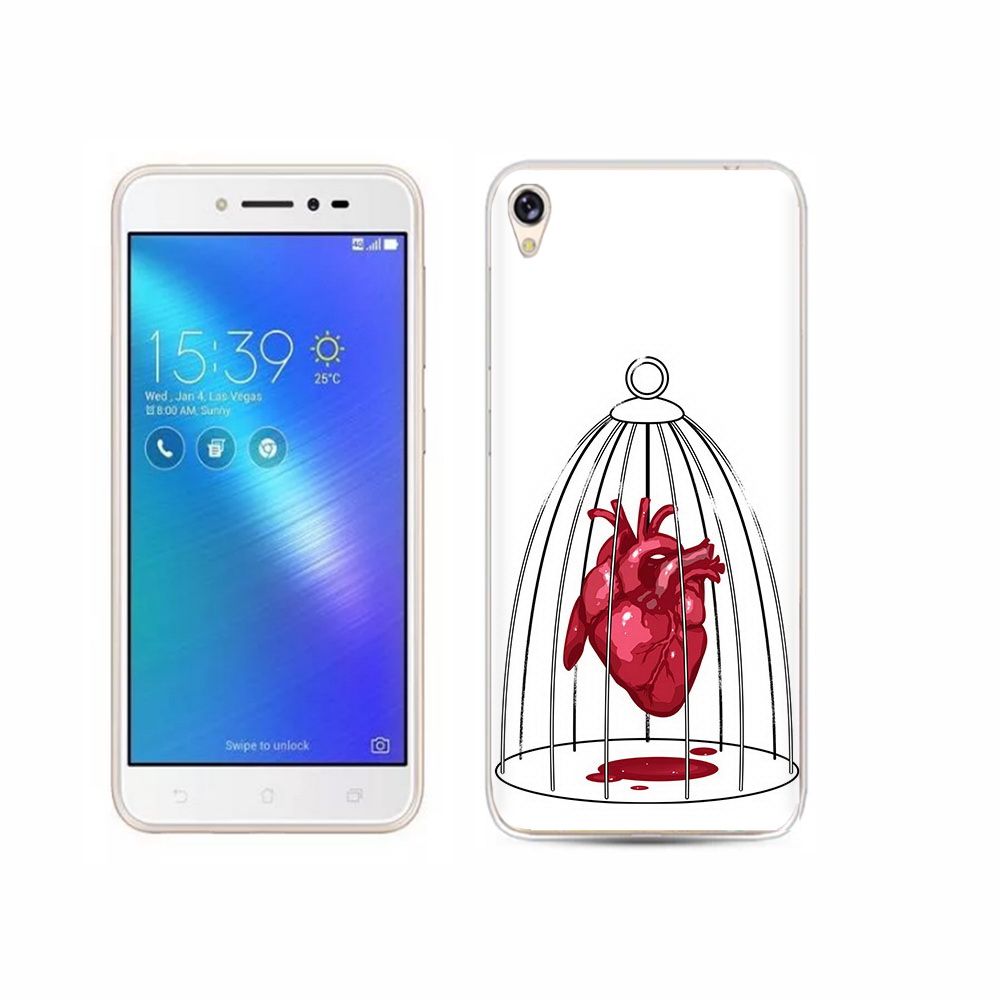 

Чехол MyPads Tocco для Asus ZenFone Live (ZB501KL) сердце в клетке, Прозрачный, Tocco