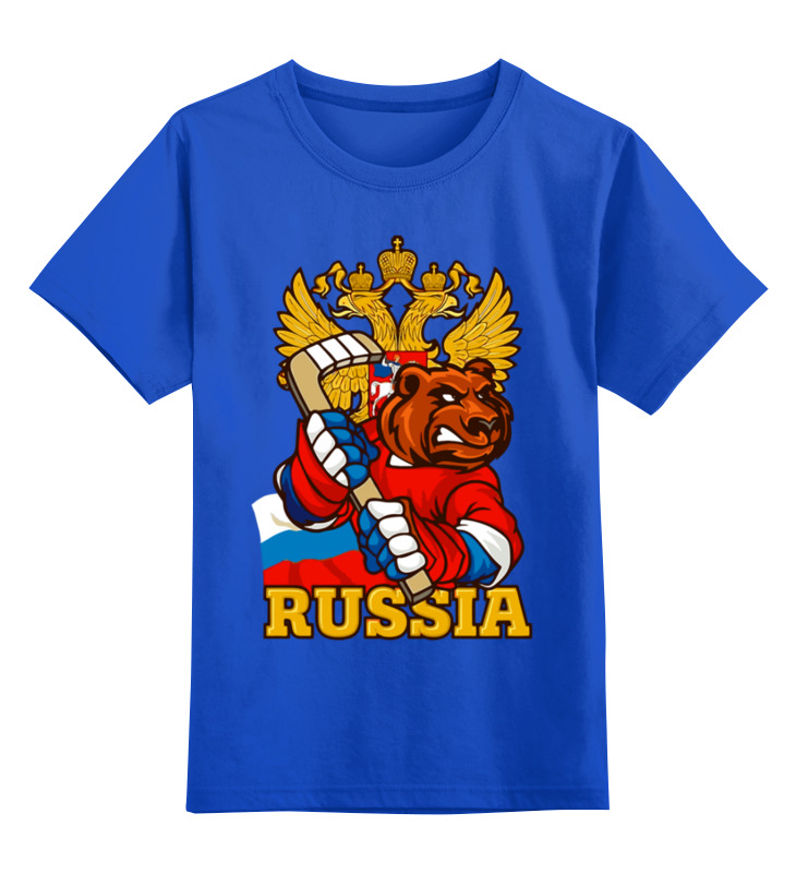 

Детская футболка Printio Болеем за Россию! цв.синий р.128, 0000003363010