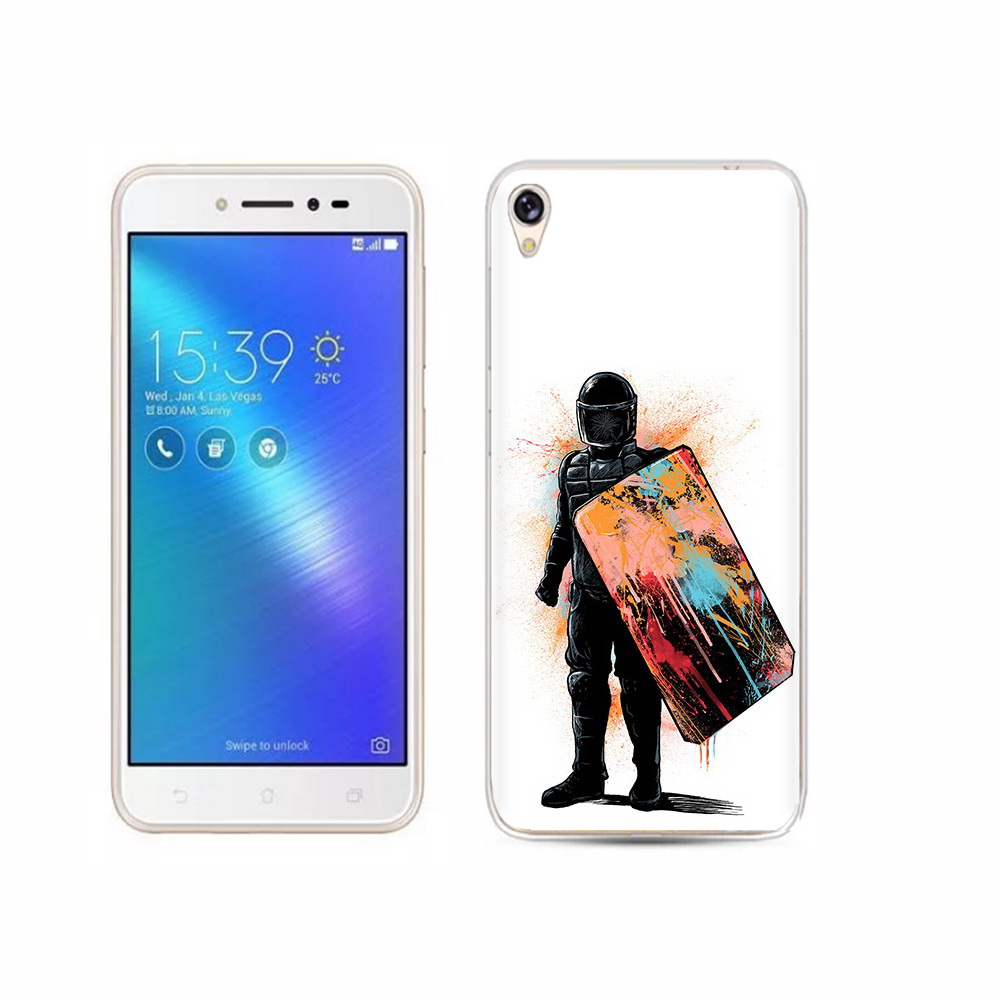 

Чехол MyPads Tocco для Asus ZenFone Live (ZB501KL) солдат с красочным щитом, Прозрачный, Tocco