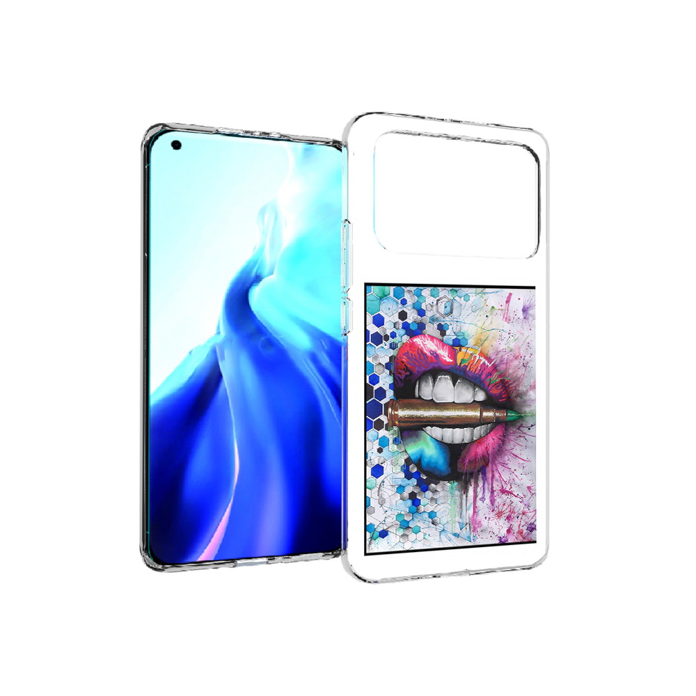 

Чехол MyPads Tocco для Xiaomi Mi 11 Ultra разноцветные губы с пулей (PT160500.261.571), Прозрачный, Tocco