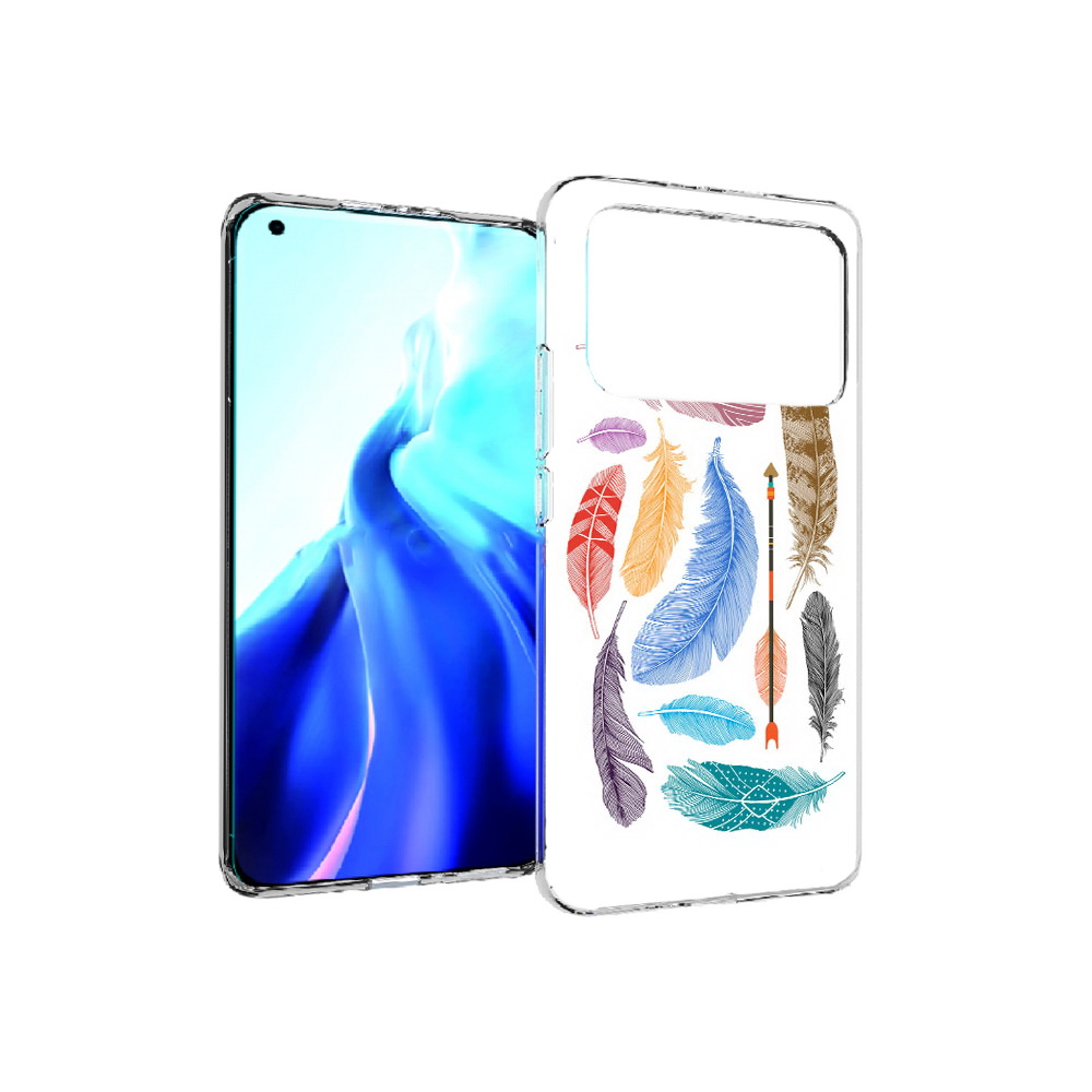 

Чехол MyPads Tocco для Xiaomi Mi 11 Ultra разноцветные перья (PT160500.261.572), Прозрачный, Tocco