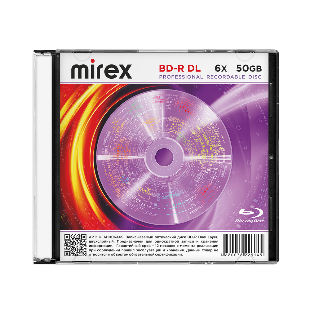

Диск bd-r dl MIREX 1шт. (UL141006A6S)