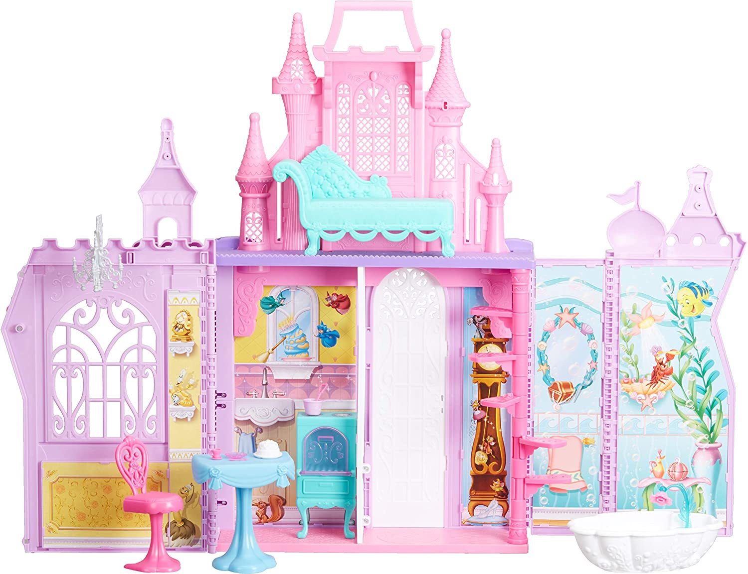 Замок для кукол Disney Princess с 13 аксессуарами, 5 комнат E1745 замок для кукол