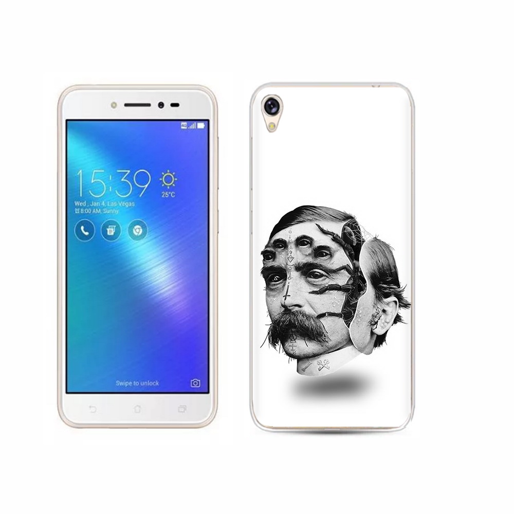 

Чехол MyPads Tocco для Asus ZenFone Live (ZB501KL) страшное лицо мужчины, Прозрачный, Tocco