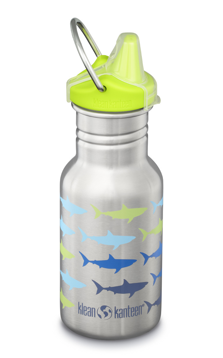 Детская бутылка Klean Kanteen Kid Classic Narrow Sippy 12oz (355 мл) Sharks крышка для стаканов klean kanteen straw 76 мм pink tie dye 2 шт с трубочкой