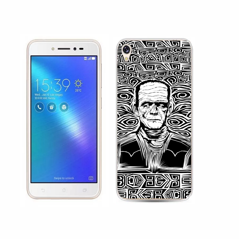 

Чехол MyPads Tocco для Asus ZenFone Live (ZB501KL) франкенштейн черно белый, Прозрачный, Tocco