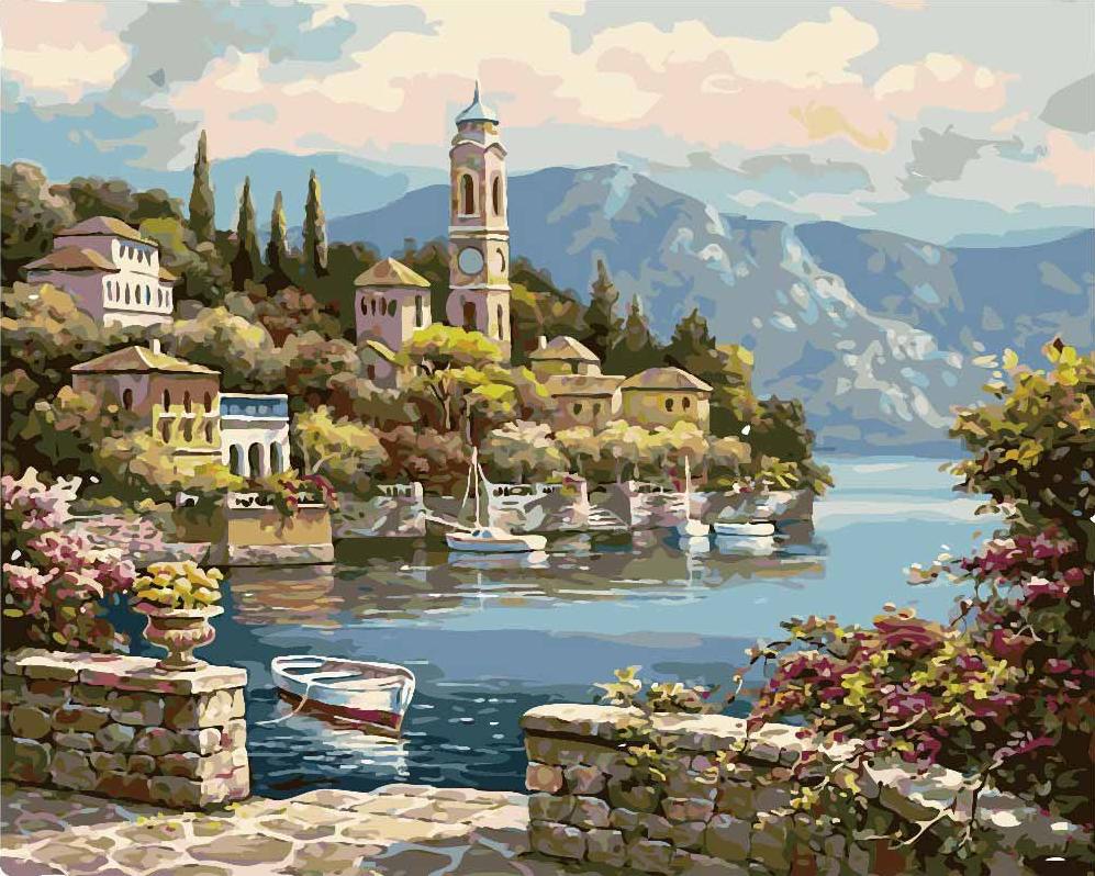 

Картина по номерам Paintboy Деревенская часовая башня, 40x50, Деревенская часовая башня