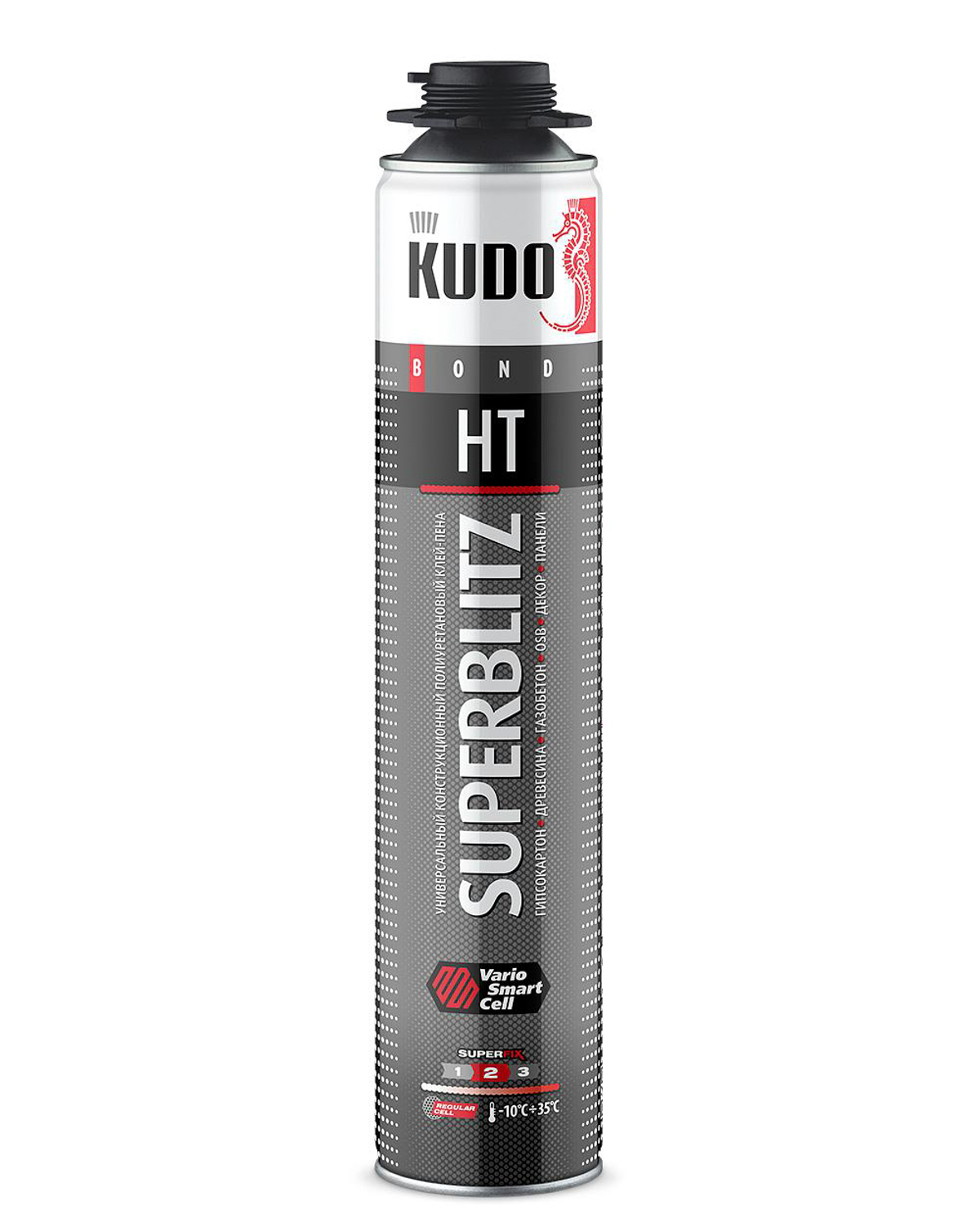 Клей-пена Kudo Superblitz HT сверхбыстрый конструкцион внесезон KUPP06B07SBHT 650мл клей для ячеистых блоков гипсобетон 25 кг