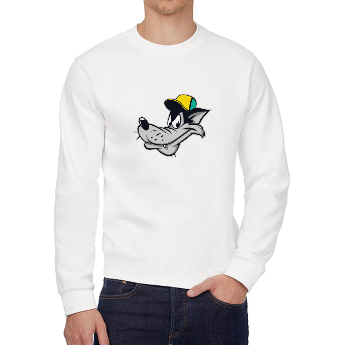 

Свитшот женский CoolPodarok Животные.Волк белый 52 RU, W0501609