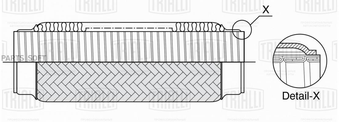 Труба Гофрированная Универсальная 60X230 Усиленная Trialli FTi 0062