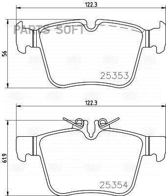

Колодки тормозные MERCEDES W205 14- задние с датч. TRIALLI PF 4147