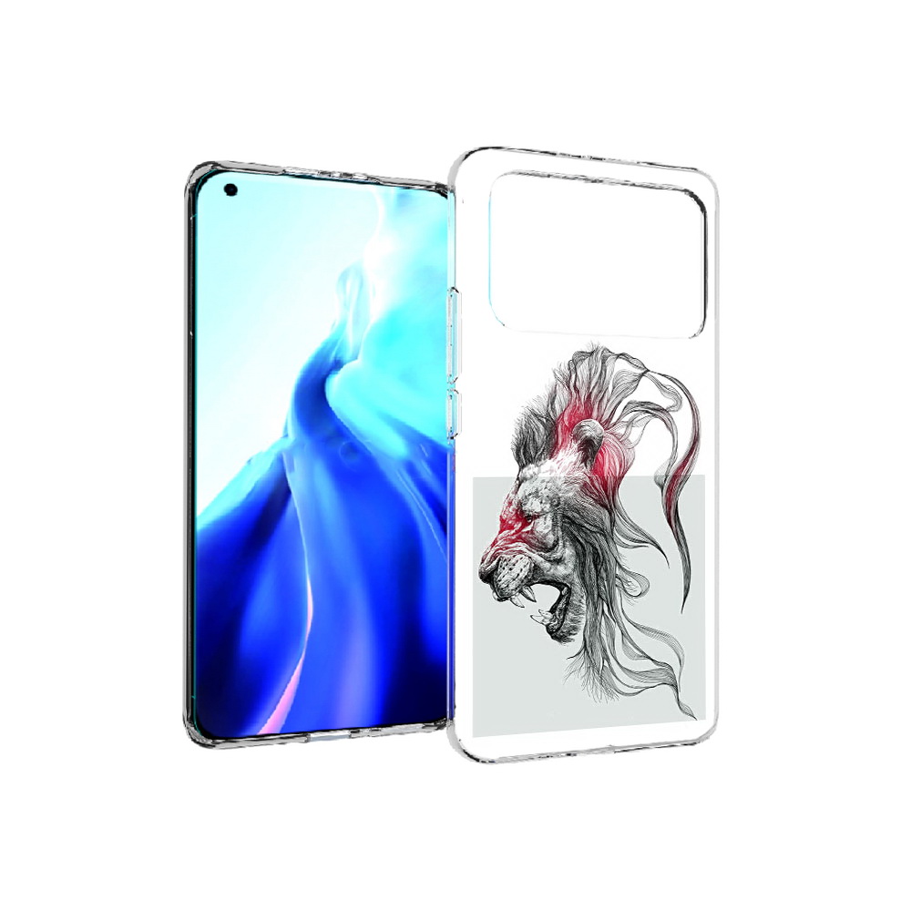 

Чехол MyPads Tocco для Xiaomi Mi 11 Ultra разъяренный лев (PT160500.261.576), Прозрачный, Tocco