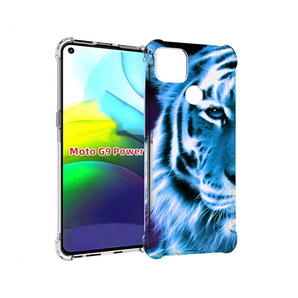

Чехол MyPads Половина-тигра мужской для Motorola Moto G9 Power, Прозрачный, Tocco