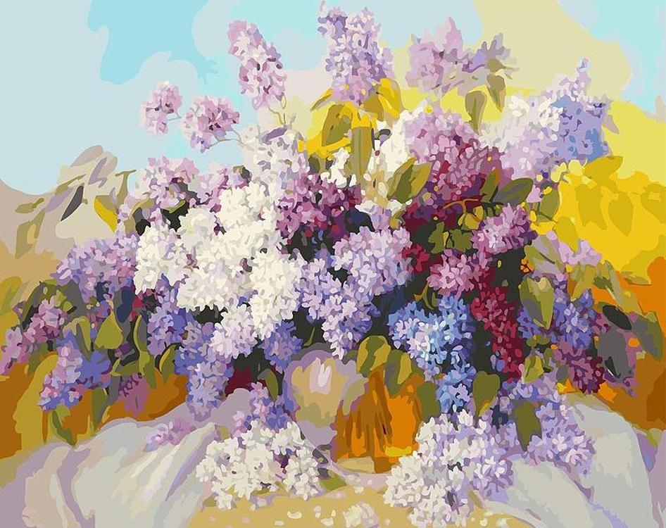 

Картина по номерам Белоснежка Сирень, 40x50, Сирень