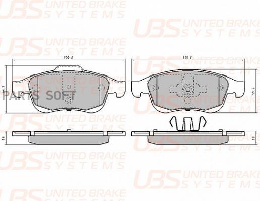 

UBS BP1105011 Премиум тормозные колодки RENAULT DUSTER 10-/12-/FLUENCE 10-/NISS TERRANO II