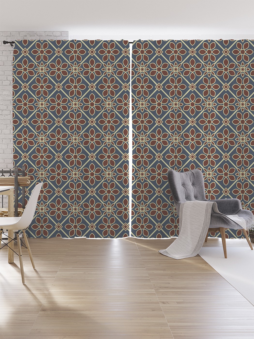 

Шторы под лён JoyArty "Восточный декупаж", серия Oxford DeLux, 340х265 см, Восточный декупаж