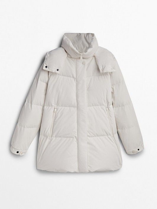 

Пуховик женский Massimo Dutti 6711/810 белый M, 6711/810
